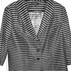Black and White Striped Blazer